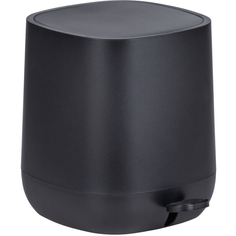 foto del prodotto pattumiera a pedale di design davos con freno anticaduta facile da chiudere, piccola pattumiera per bagno 5 l, plastica, 23,5 x 26 x 27,5 x cm, nera