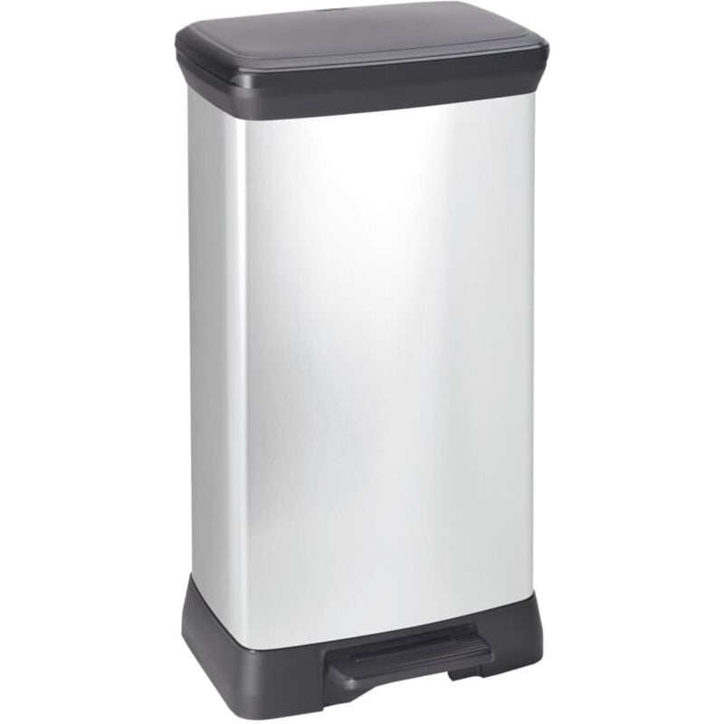 foto del prodotto pattumiera a pedale doppia deco 23l 23l argento curver