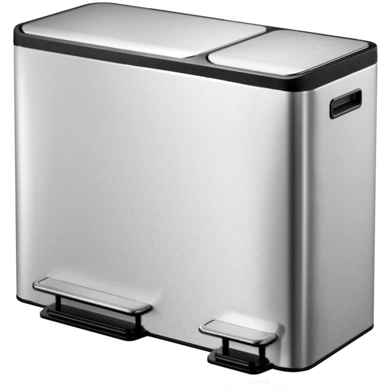 foto del prodotto pattumiera a pedale ecocasa 30 l 15 l argento opaco eko