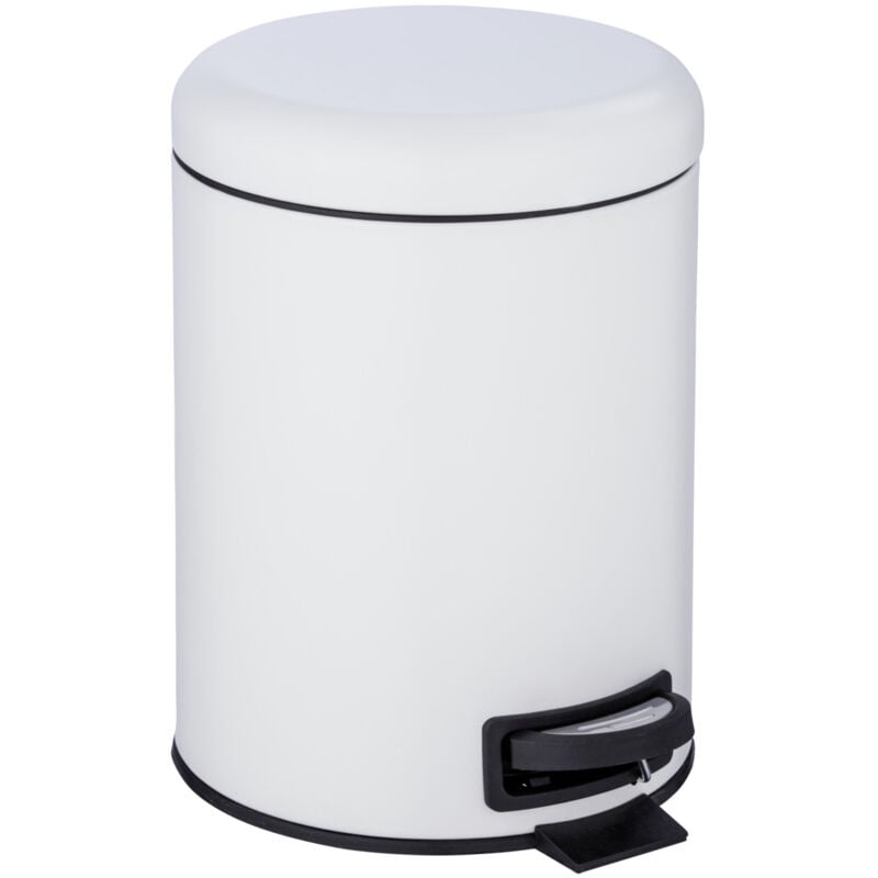 foto del prodotto pattumiera a pedale leman, piccola pattumiera per il bagno, capacit 5l, acciaio, 21x24x28 cm, bianco wenko