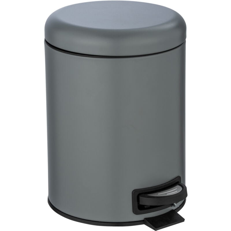 foto del prodotto pattumiera a pedale leman, piccola pattumiera per il bagno, capacit 5l, in acciaio, 21x24x28 cm, grigio wenko