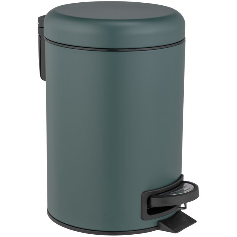 foto del prodotto pattumiera a pedale modello leman, pattumiera cosmetica, pattumiera per wc, pattumiera per il bagno, capacit 3l, colore verde scuro, dimensioni l x