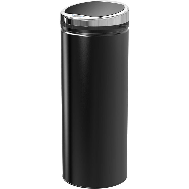 foto del prodotto pattumiera automatica sensore infrarossi da 50l in acciaio inox nero homcom