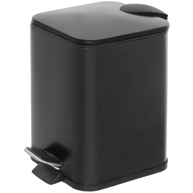 foto del prodotto pattumiera bagno 3lt in acciaio nero con pedale e secchio estraibile