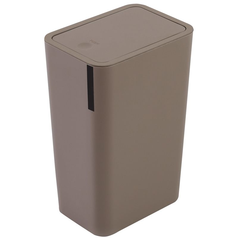 foto del prodotto pattumiera bagno da 8 litri in plastica tortora con coperchio push