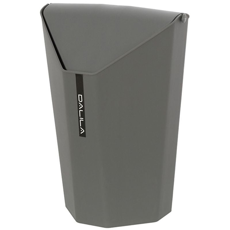 foto del prodotto pattumiera bagno in plastica grigio coperchio basculante