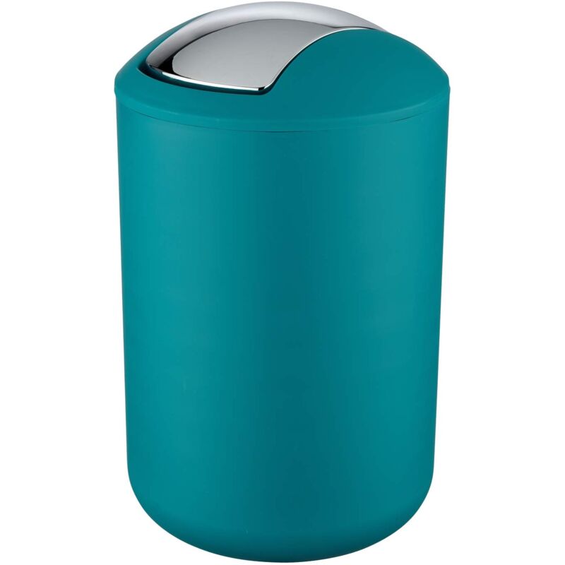 foto del prodotto pattumiera bagno, piccola pattumiera bagno, coperchio basculante, brasil l, capacit 6,5l, plastica pet infrangibile, 19,5x31 cm, turchese wenko