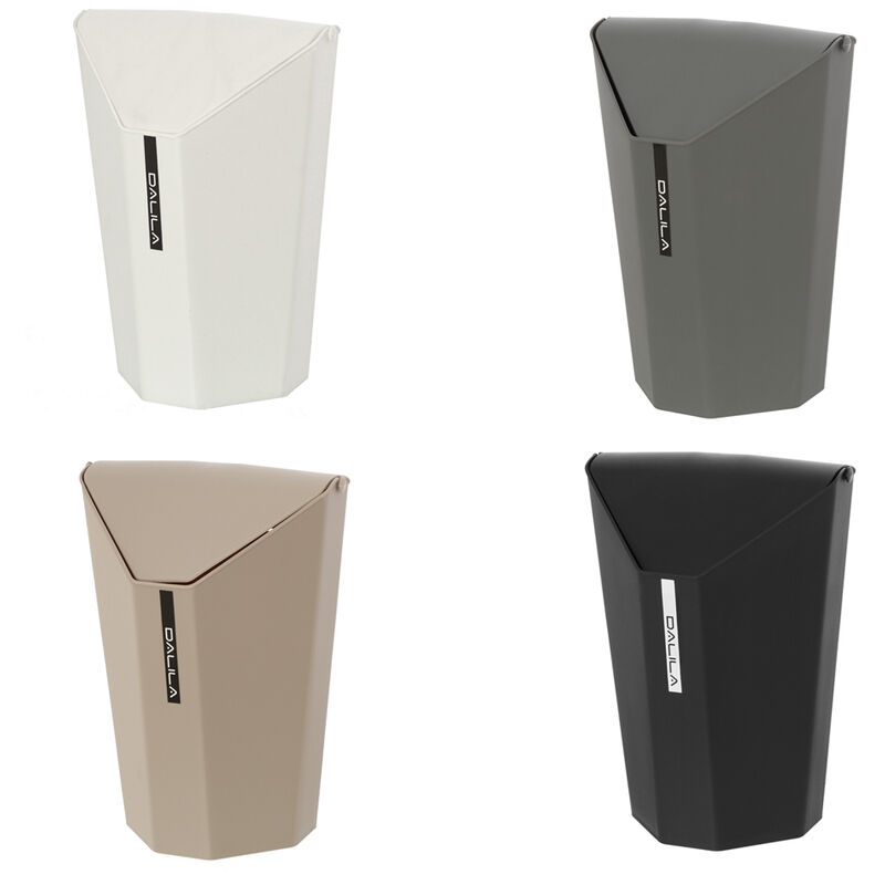 foto del prodotto pattumiera bagno plastica coperchio basculante 6,5lt cestino spazzatura vari col, bianco 
