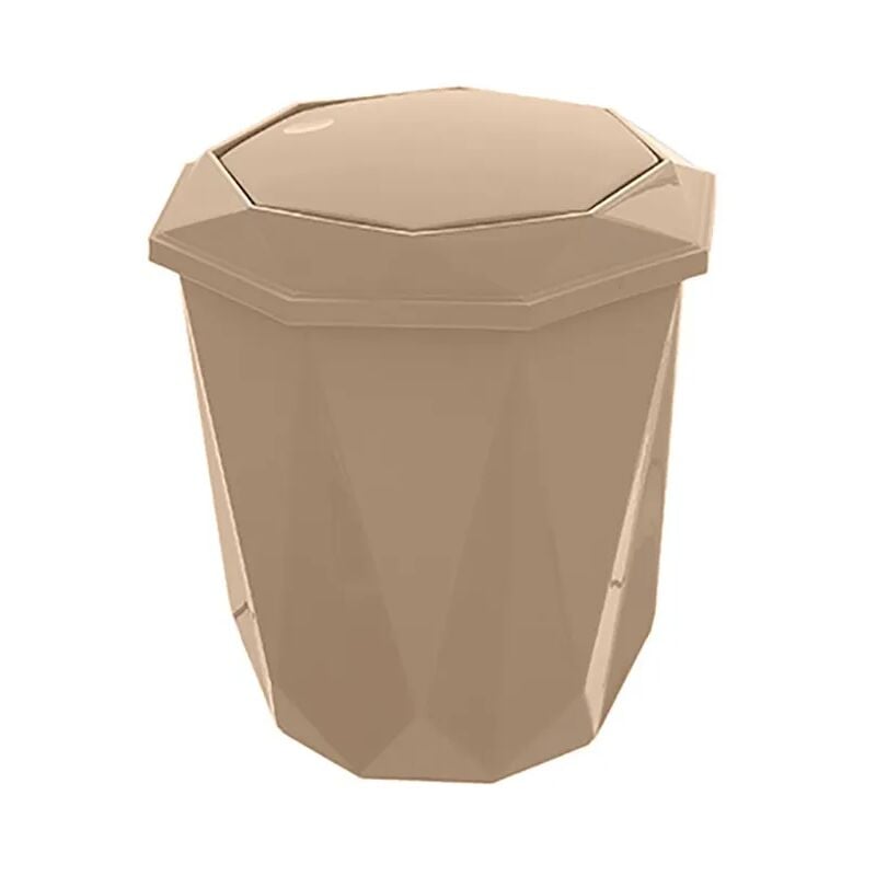 foto del prodotto pattumiera bagno tortora con coperchio basculante e capacit 5,5 lt