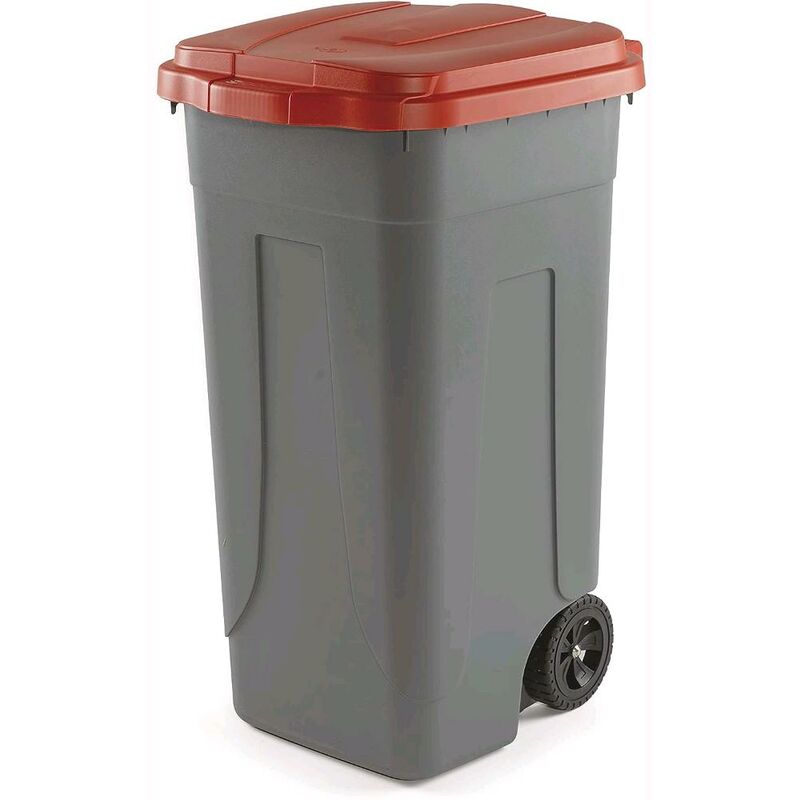 foto del prodotto pattumiera bidone portarifiuti per raccolta differenziata 100 litri colore rosso colore rosso