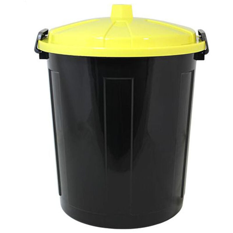 foto del prodotto pattumiera con coperchio giallo chiusura antirandagismo odori 21lt bidone secchio casa cucina giardino locali commerciali