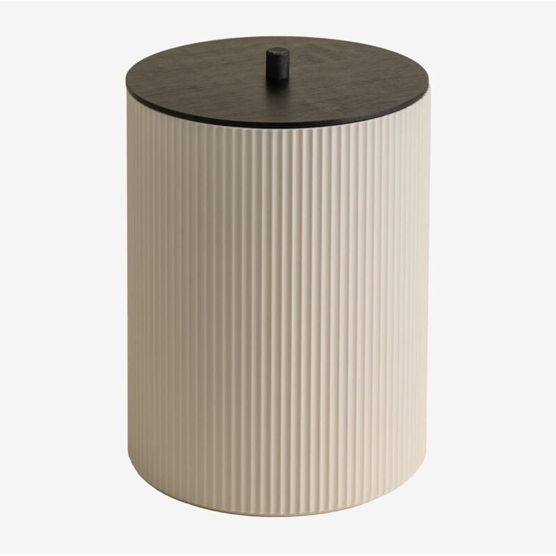 foto del prodotto pattumiera con coperchio in abs e bambù ozene sklum