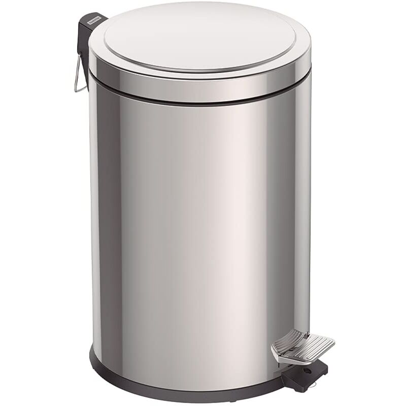 foto del prodotto pattumiera da 20 litri, per interni ed esterni, con pedale, in acciaio inox, diametro 29,5 cm x altezza 46 cm, ‎94538120 - tramontina