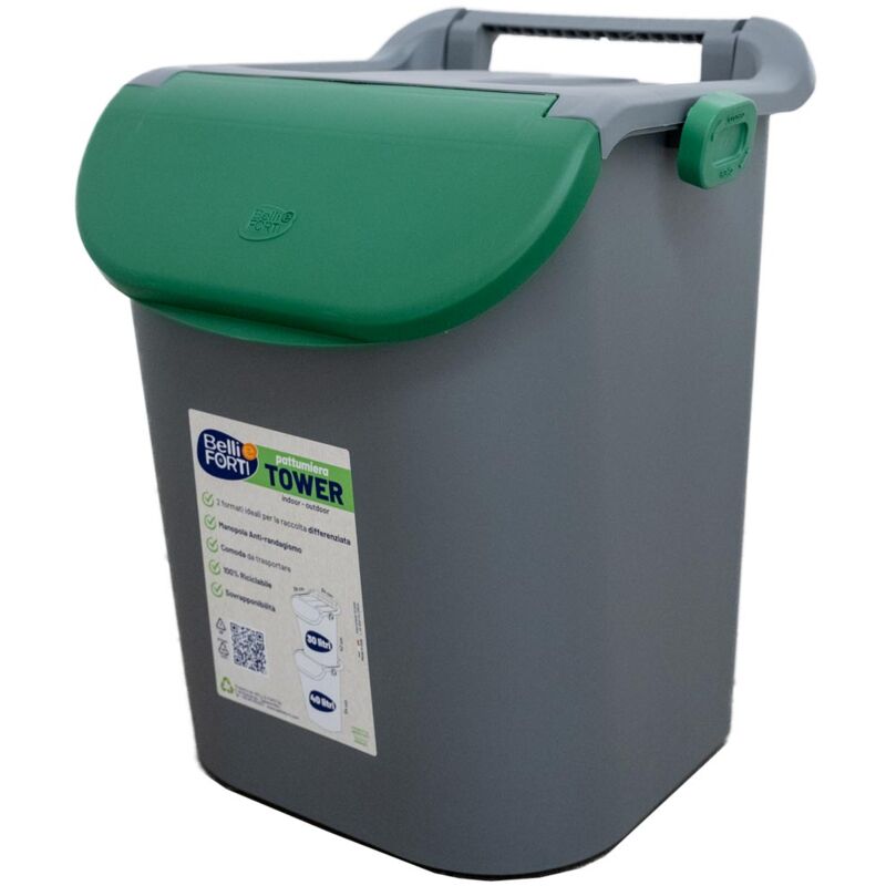 foto del prodotto pattumiera da 30 lt in colore verde 38x34xh42 cm maury s