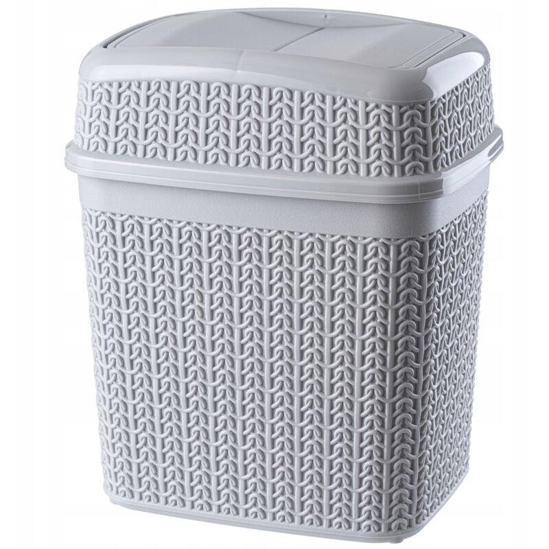 foto del prodotto pattumiera da bagno 5l, piccola pattumiera in plastica per camera da letto con coperchio basculante per una gestione efficiente dei rifiuti grigio 