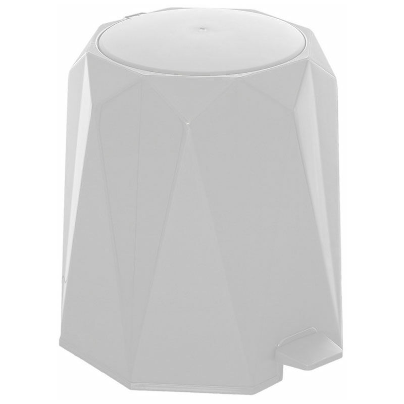 foto del prodotto pattumiera da bagno a pedale 6 lt moderno diamond colore bianco