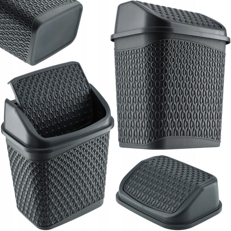 foto del prodotto pattumiera da bagno grigio contenitore da bagno ribaltabile 6,2 l kadax