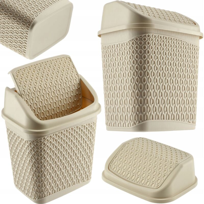 foto del prodotto pattumiera da bagno kadax beige contenitore da bagno inclinabile da 6,2 litri