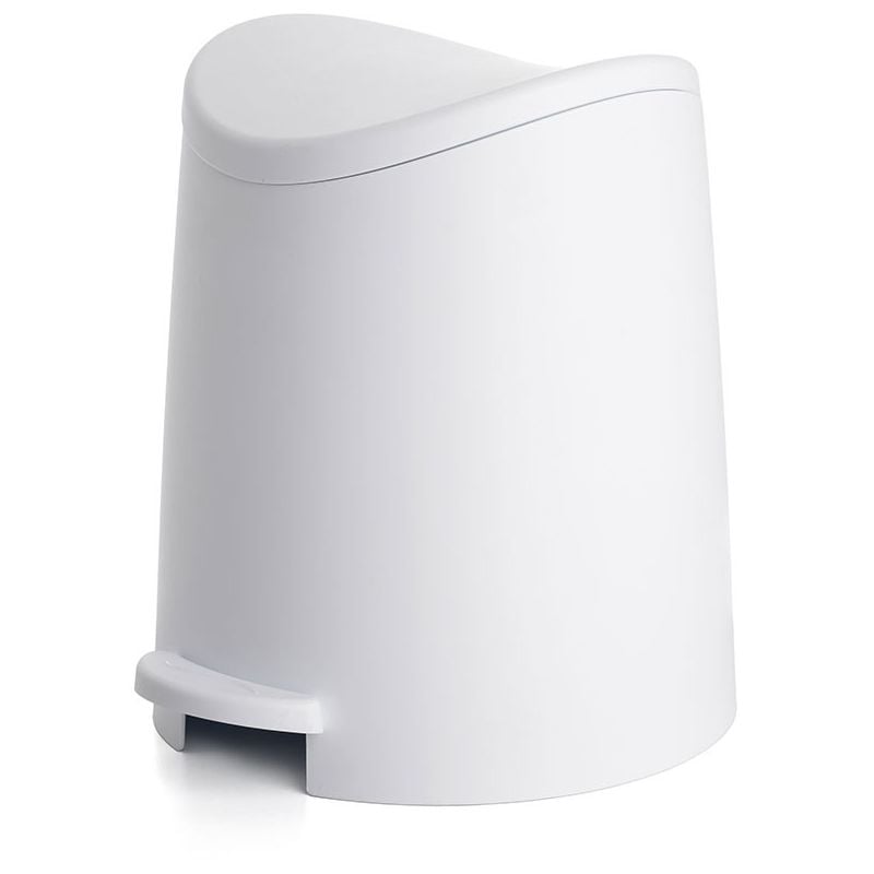 foto del prodotto pattumiera da bagno moderna colore bianco con pedale e coperchio