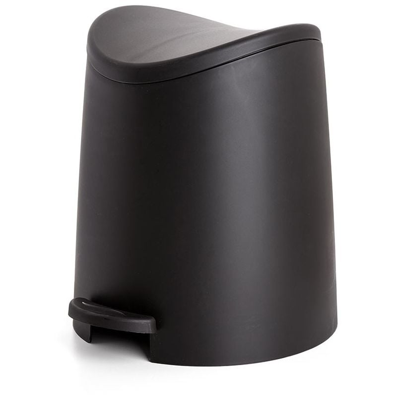 foto del prodotto pattumiera da bagno nero con pedale e coperchio cestino gettacarte di design