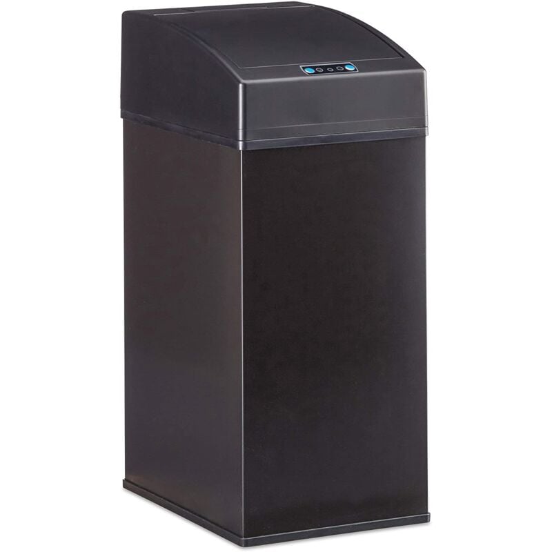 foto del prodotto pattumiera da cucina automatica con design del sensore, coperchio interno del secchio da 7 litri, colore nero
