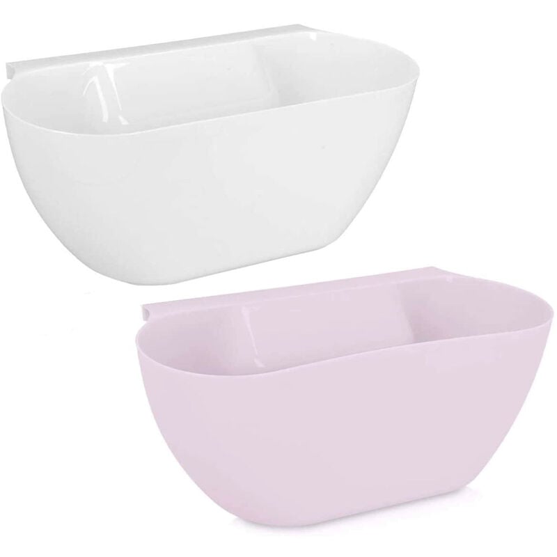 foto del prodotto pattumiera da cucina sospesa set di 2 pattumiere per rifiuti organici pattumiera in bianco rosa