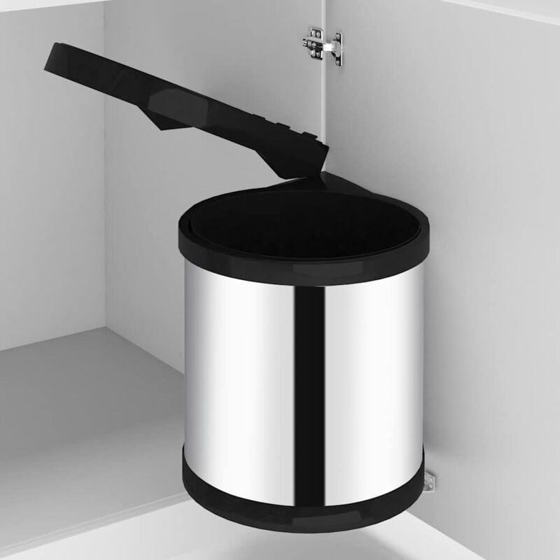 foto del prodotto pattumiera da incasso per cucina in acciaio inossidabile 8 l vidaxl