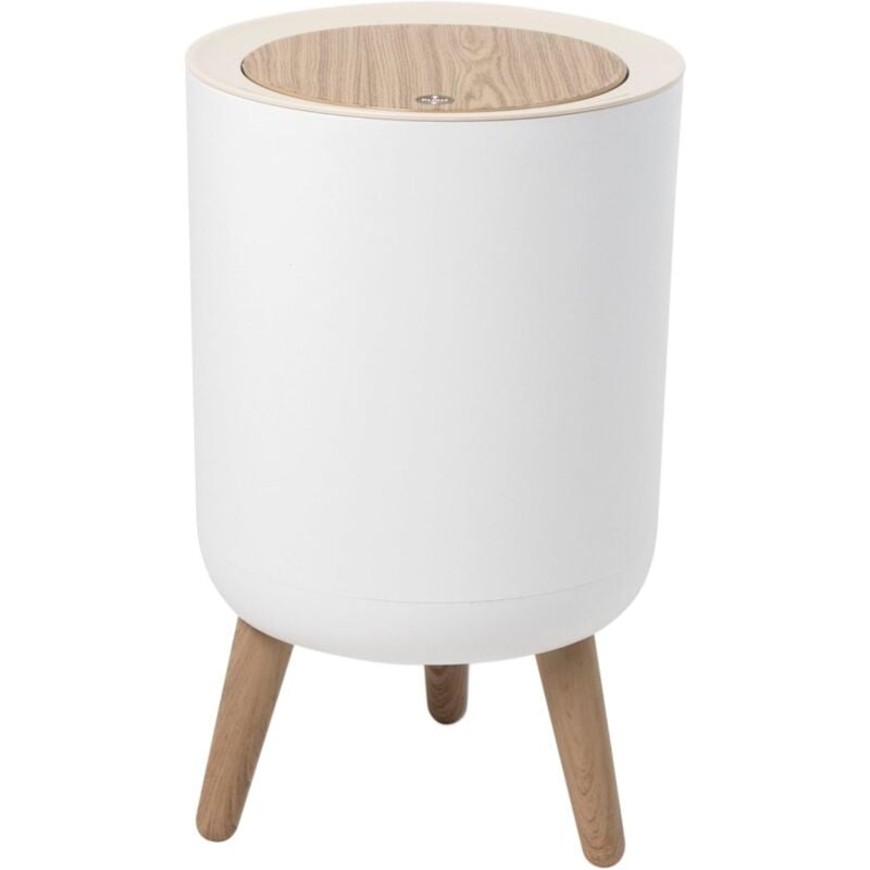 foto del prodotto pattumiera da pavimento per bagno malmo touch 7l, colore legno