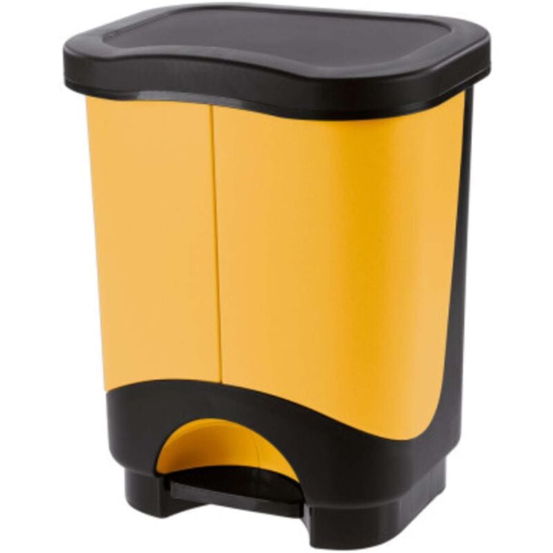 foto del prodotto pattumiera differenziata idea nero giallo 35x29xh44,5 cm