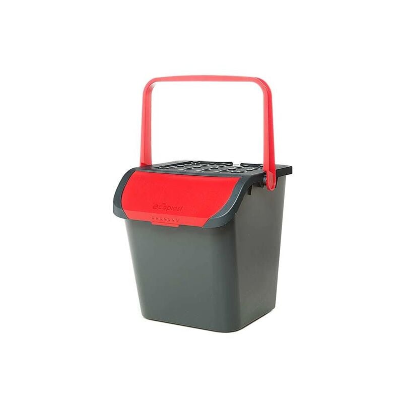 foto del prodotto pattumiera ecologic 28 litri con manico e sportello rossa