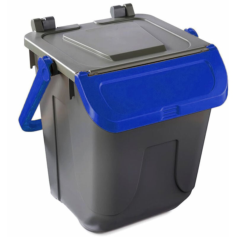 foto del prodotto pattumiera ecology 25l 37x37xh41cm azzurra grigia