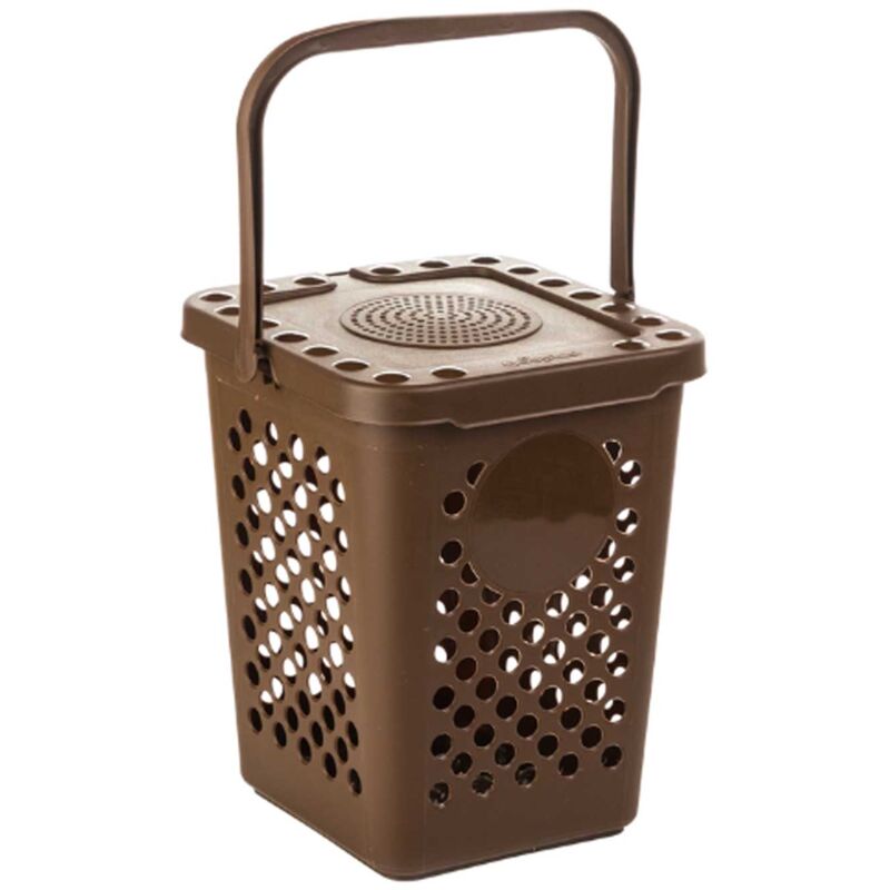 foto del prodotto pattumiera ecoplast per raccolta differenziata, aperta a libro marrone 10lt