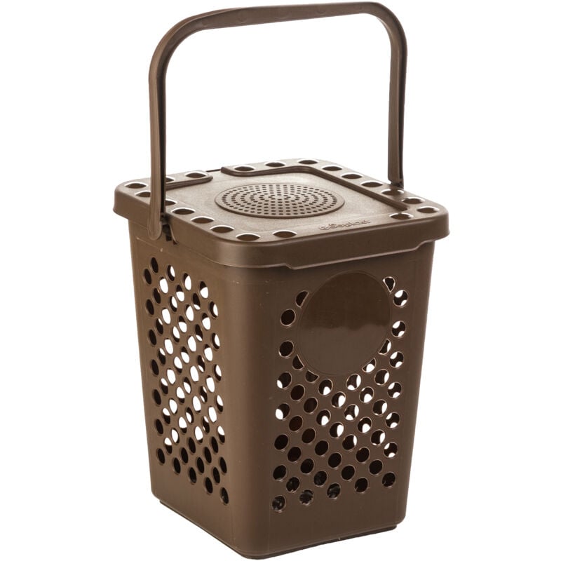 foto del prodotto pattumiera ecoplus forata lt.10 marrone. prezzo per 1 pezzo.
