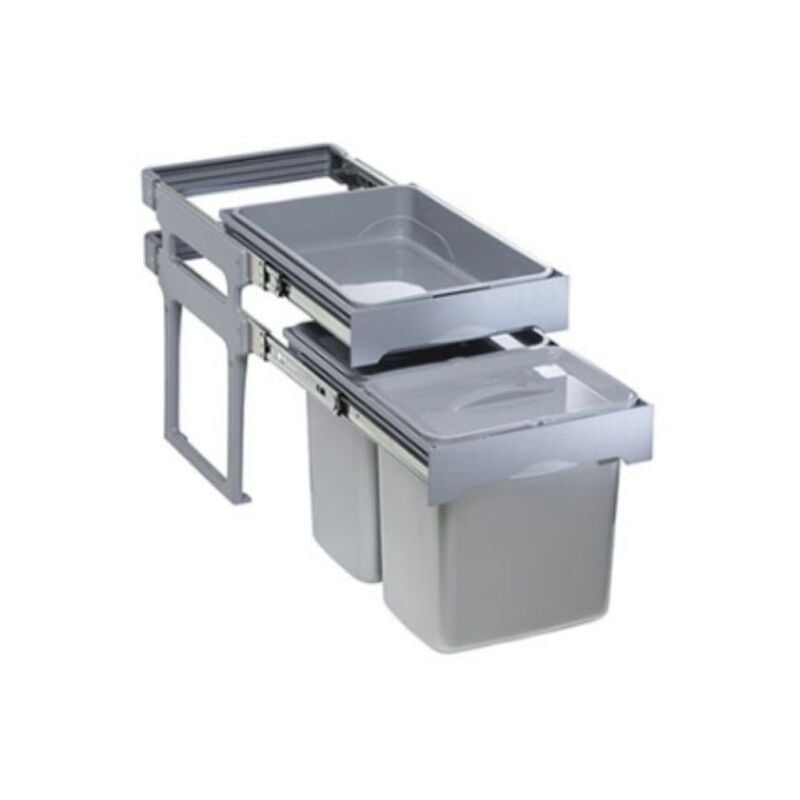 foto del prodotto pattumiera estraibile 2 contenitori e 1 vassoio tank40 colore grigio canna di fucile
