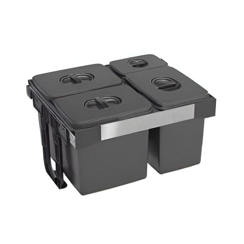 foto del prodotto pattumiera estraibile 4 contenitori freejazz62605 colore grigio