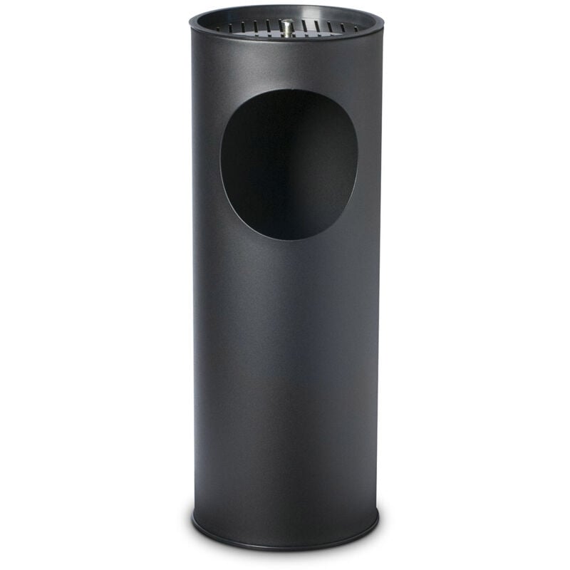 foto del prodotto pattumiera gettacarte 24,3xh66,5 cm con posacenere in acciaio verniciato nero