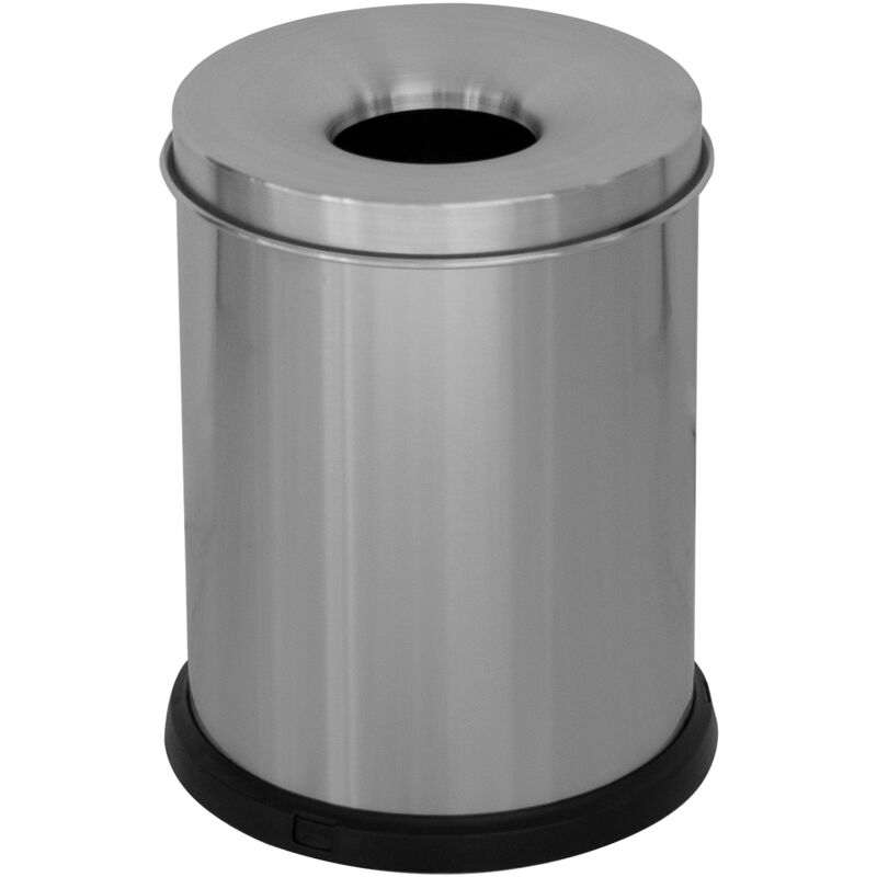 foto del prodotto pattumiera gettacarte 25xh35 cm autoestinguente in acciaio inox argento