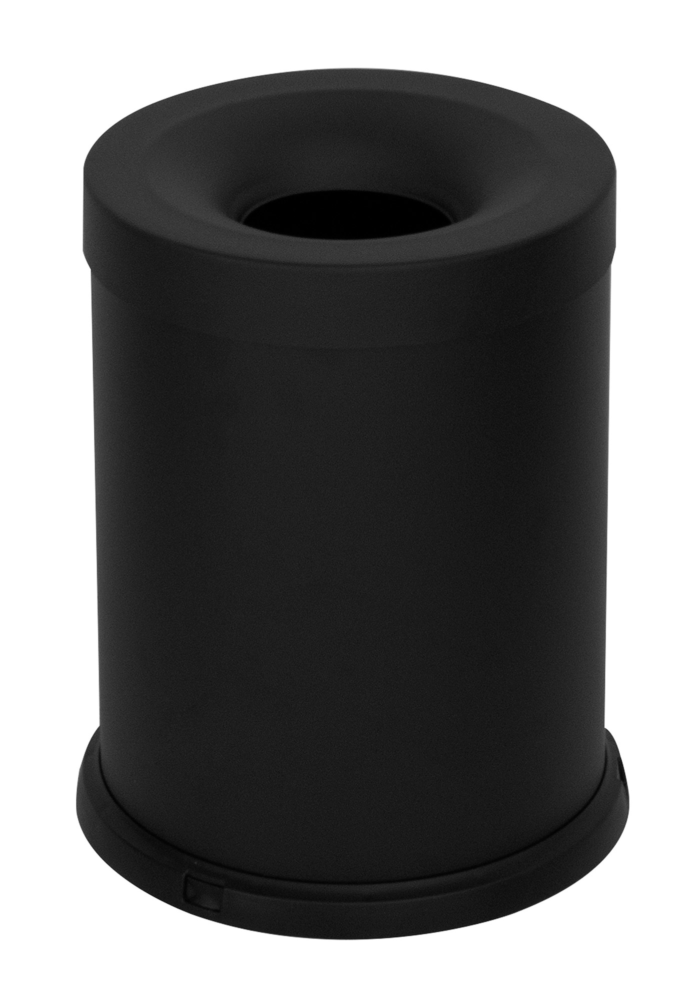 foto del prodotto pattumiera gettacarte ø25xh35 cm autoestinguente in acciaio verniciato nero