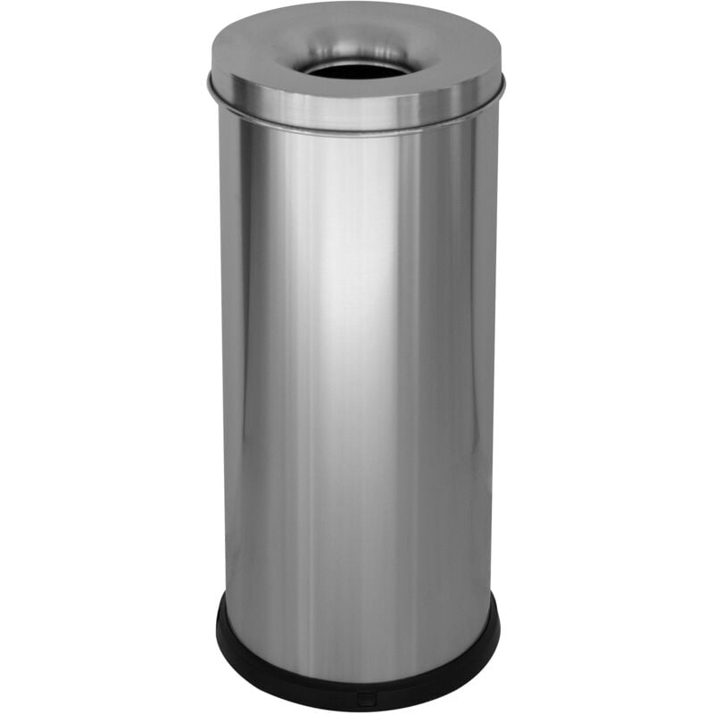 foto del prodotto pattumiera gettacarte 25xh60 cm autoestinguente in acciaio inox argento