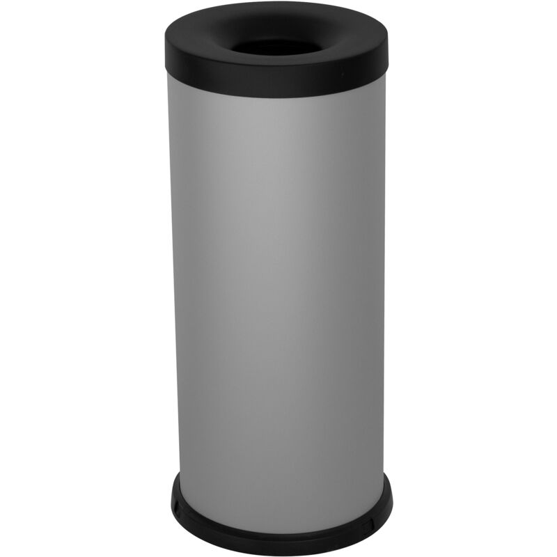 foto del prodotto pattumiera gettacarte 25xh60 cm autoestinguente in acciaio verniciato grigio