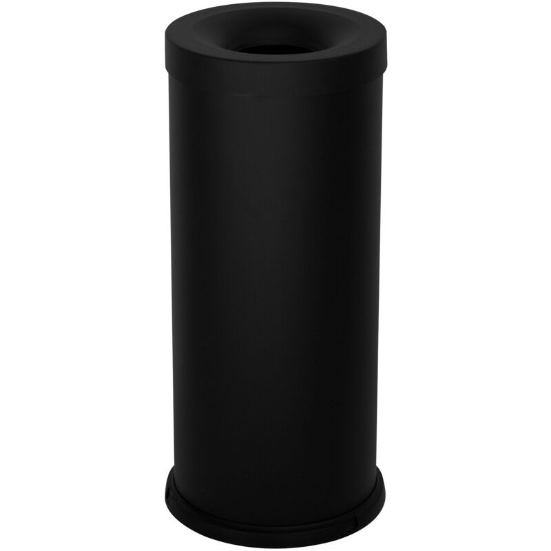 foto del prodotto pattumiera gettacarte 25xh60 cm autoestinguente in acciaio verniciato nero