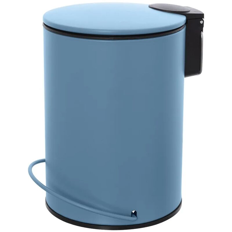foto del prodotto pattumiera in acciaio 3 litri blu soft close con secchio estraibile spring
