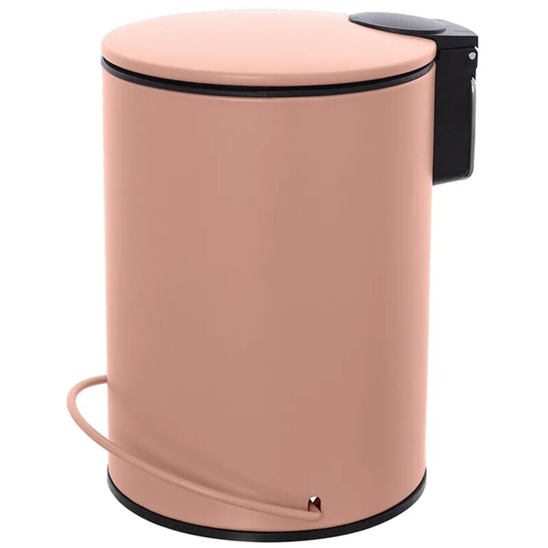 foto del prodotto pattumiera in acciaio 3 litri rosa soft close con secchio estraibile spring