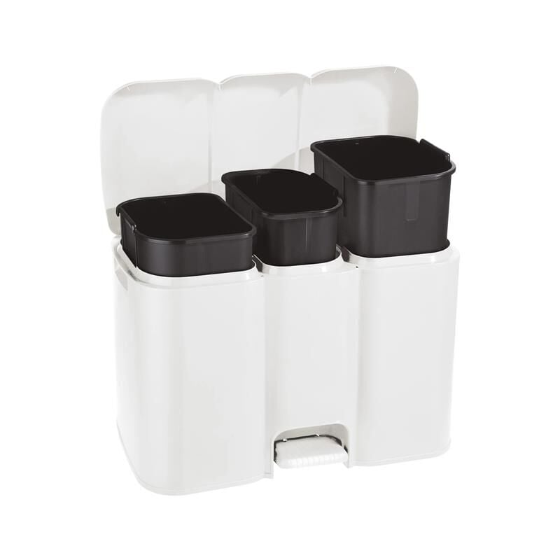foto del prodotto pattumiera patty 3 differenziata collezione aurora bianco 13 8 13 l misure 58.5 x 32 x h 41.5 cm 3 scomparti