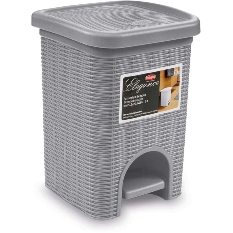 foto del prodotto pattumiera pedale elegance mini grigio l 6 stefanplast
