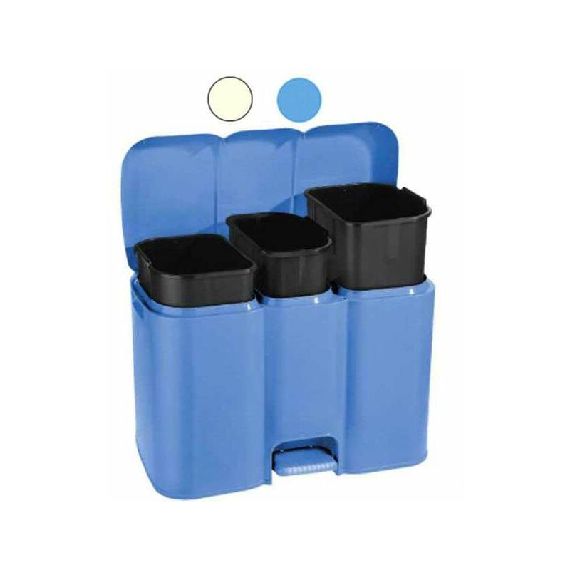 foto del prodotto pattumiera per differenziata patty 3 colore blu delfino e nero