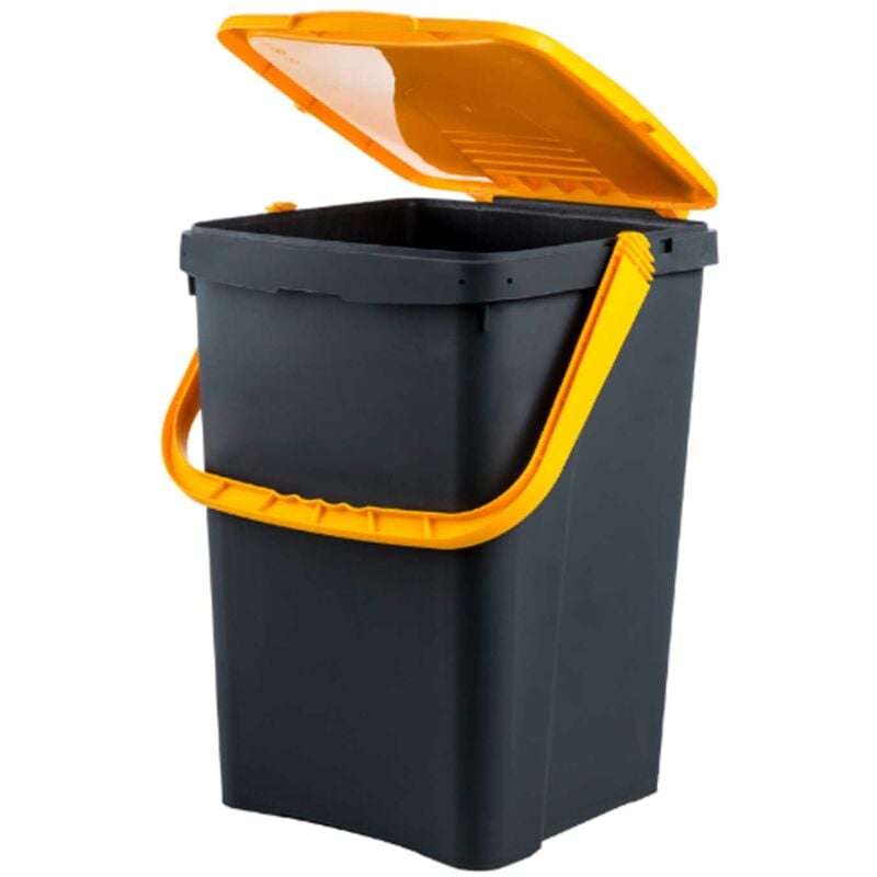 foto del prodotto pattumiera per raccolta differenziata 50 lt, bidone spazzatura giallo ecoplast