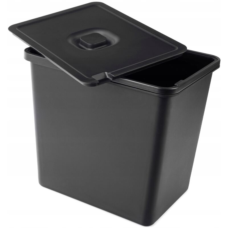 foto del prodotto pattumiera per raccolta differenziata kadax 23 l pattumiera con maniglia mobile raccoglitore di rifiuti universale in plastica nero, 23 l 