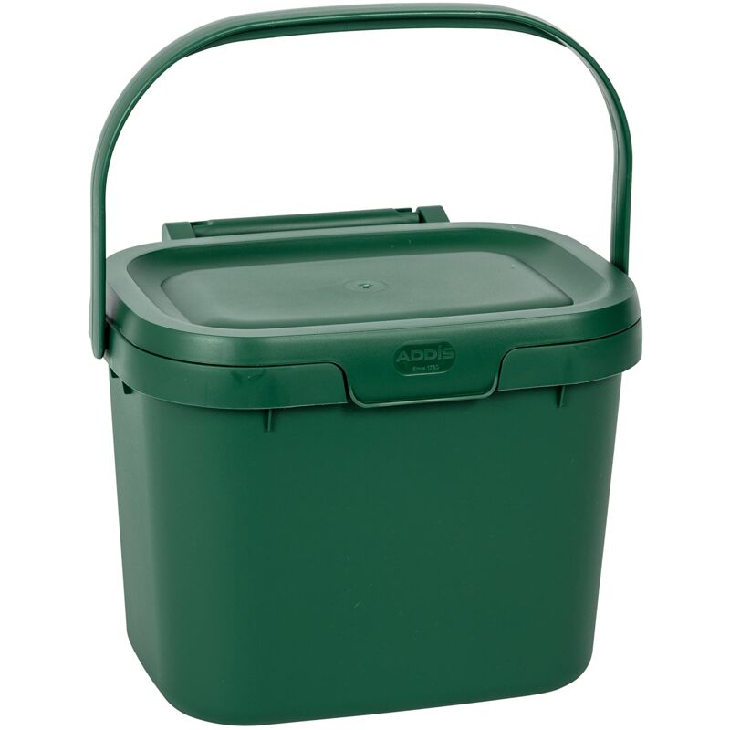 foto del prodotto pattumiera per rifiuti alimentari da cucina, 4,5 litri, verde scuro, 518250 addis
