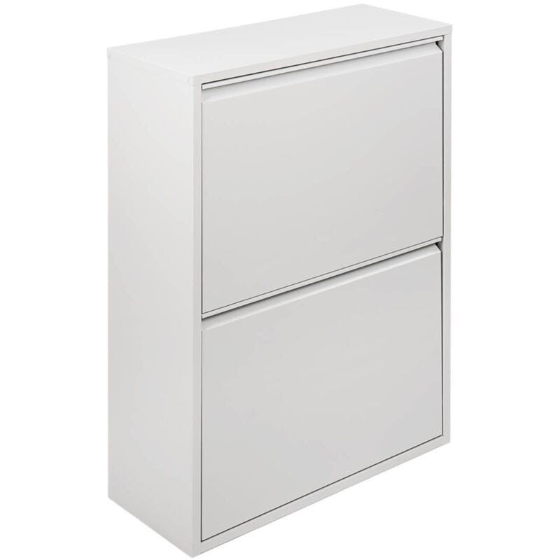 foto del prodotto pattumiera portarifiuti salvaspazio per differenziata con quattro secchi, colore bianco, misure 60 x 92 x 25 cm, con imballo rinforzato dmora